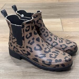 Hunter NEW Chelsea Hybrid Leopard Rain Waterproof Boots Limited Edition Womens 7